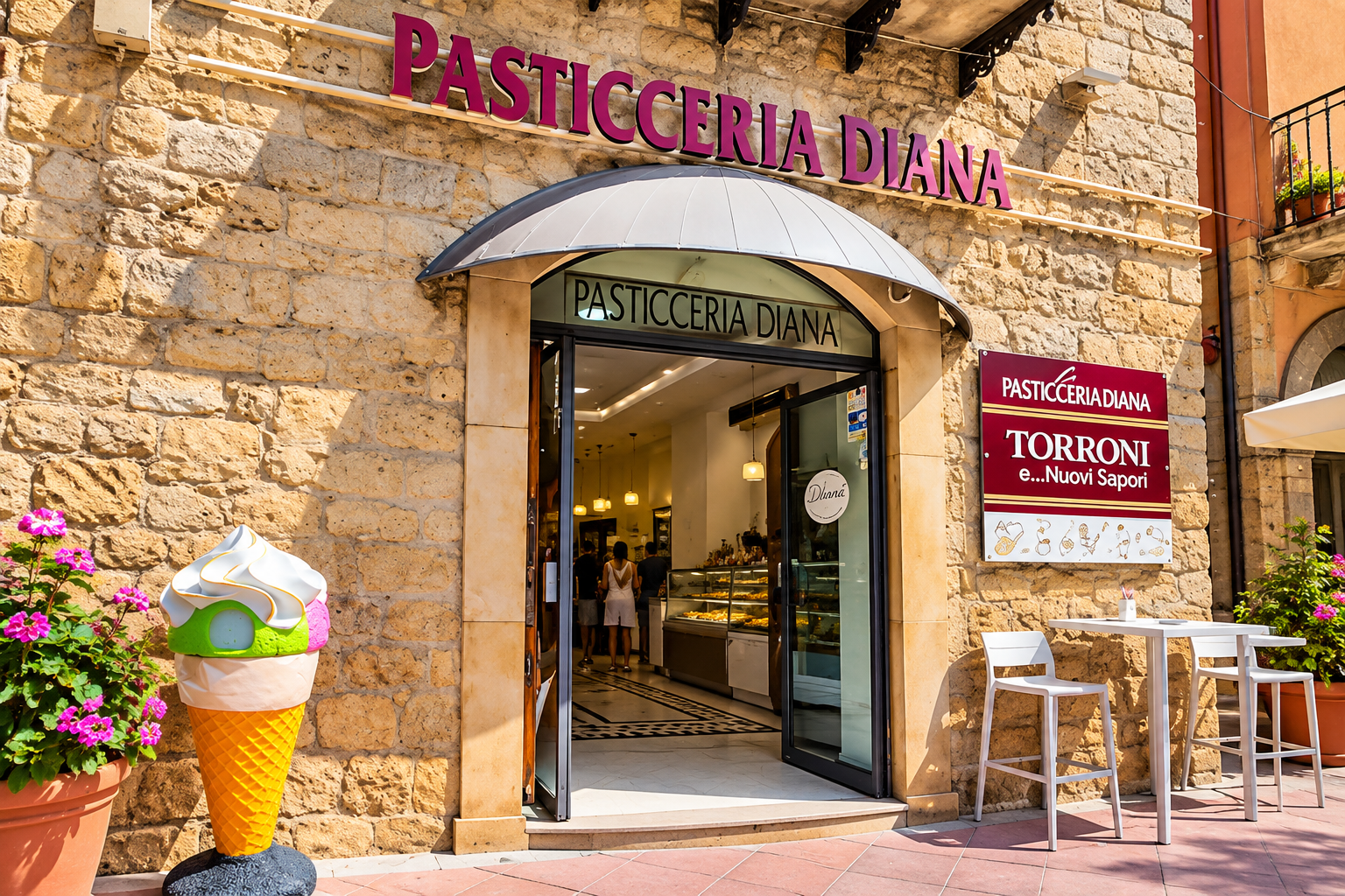 Pasticceria Diana, facciata elaborata